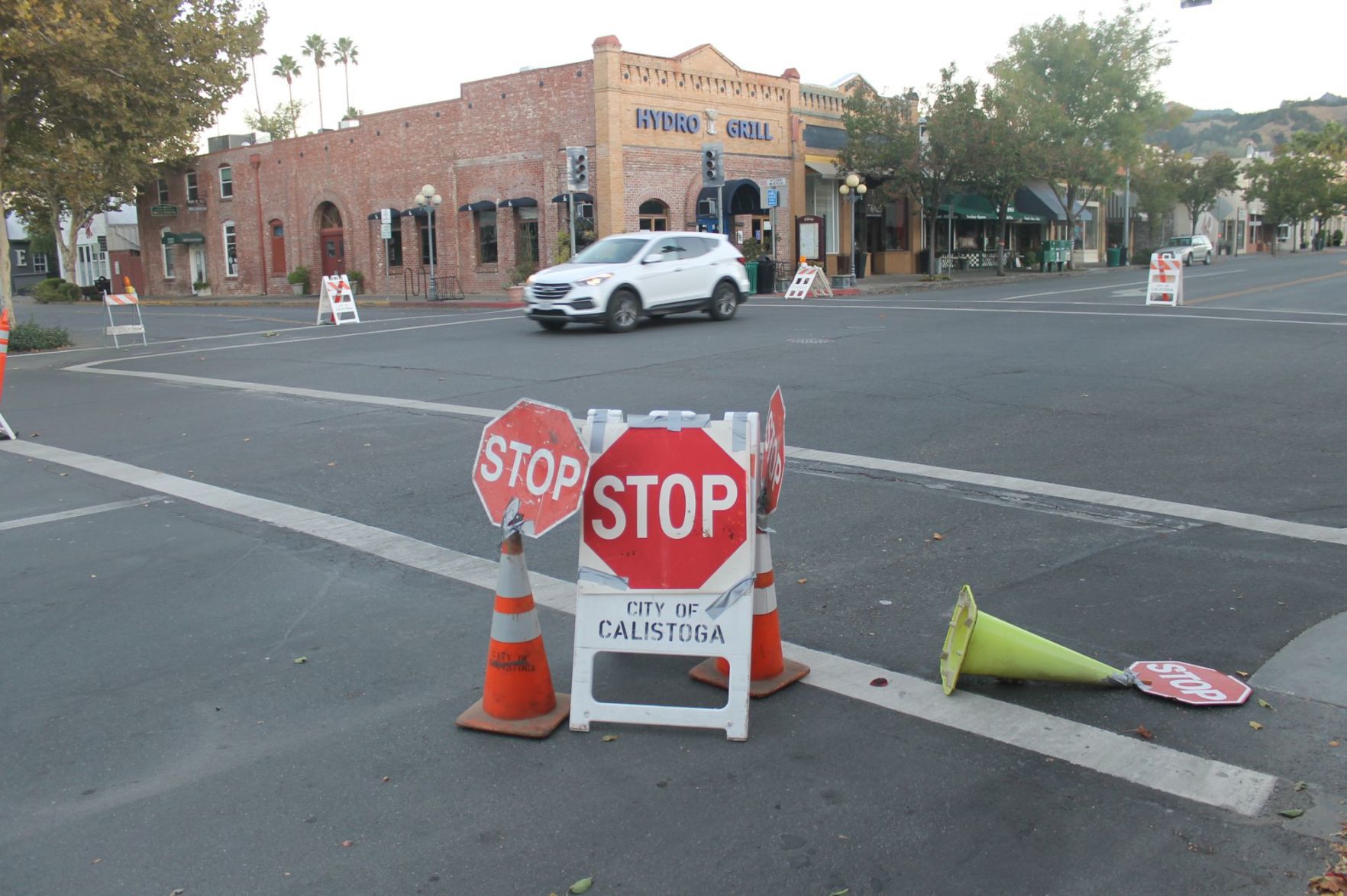 Deserted downtown Calistoga